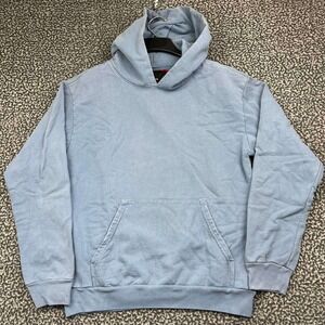 Talentless Hoodie Men Medium Blue Blank Cotton Long Sleeve Pocket M